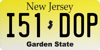 NJ license plate I51DOP