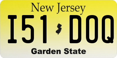 NJ license plate I51DOQ