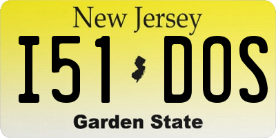 NJ license plate I51DOS
