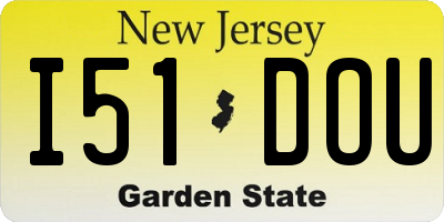 NJ license plate I51DOU