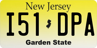 NJ license plate I51DPA
