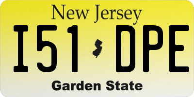 NJ license plate I51DPE