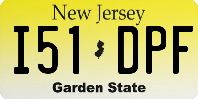NJ license plate I51DPF
