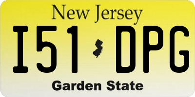 NJ license plate I51DPG