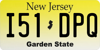 NJ license plate I51DPQ