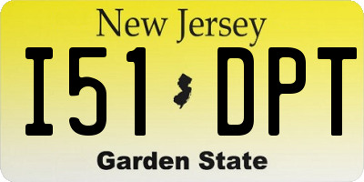 NJ license plate I51DPT