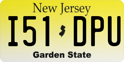 NJ license plate I51DPU