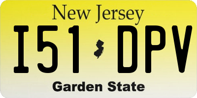 NJ license plate I51DPV