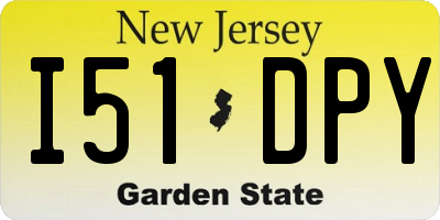 NJ license plate I51DPY
