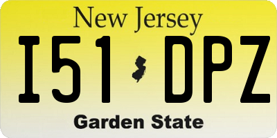 NJ license plate I51DPZ