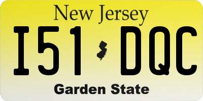 NJ license plate I51DQC