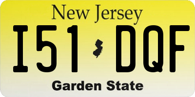 NJ license plate I51DQF