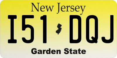 NJ license plate I51DQJ