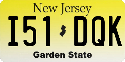 NJ license plate I51DQK