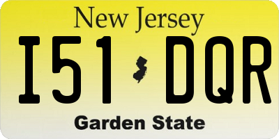 NJ license plate I51DQR