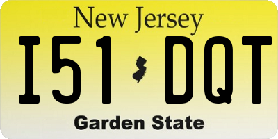 NJ license plate I51DQT