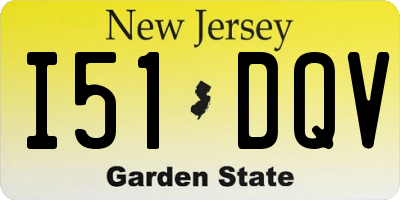 NJ license plate I51DQV