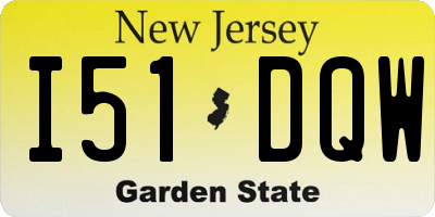 NJ license plate I51DQW