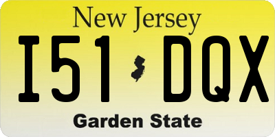 NJ license plate I51DQX