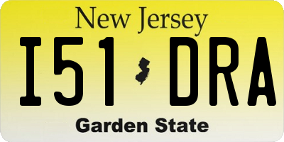 NJ license plate I51DRA