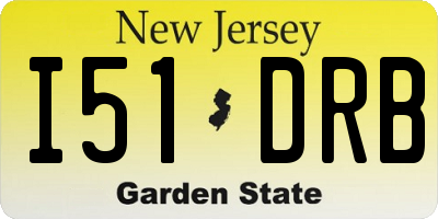 NJ license plate I51DRB