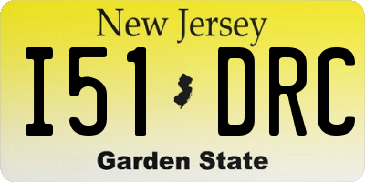 NJ license plate I51DRC