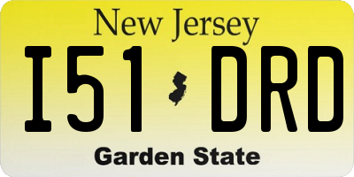 NJ license plate I51DRD
