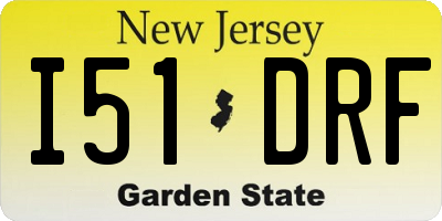 NJ license plate I51DRF