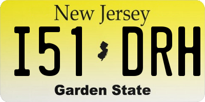 NJ license plate I51DRH