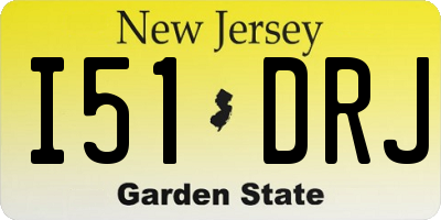 NJ license plate I51DRJ