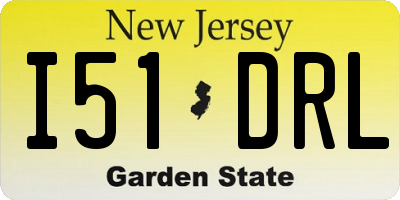 NJ license plate I51DRL