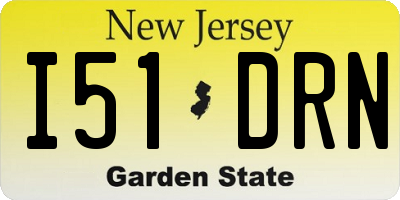 NJ license plate I51DRN