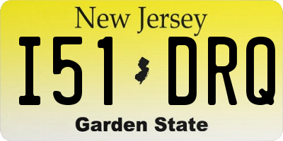NJ license plate I51DRQ