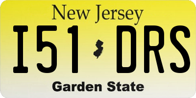 NJ license plate I51DRS