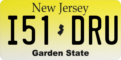 NJ license plate I51DRU