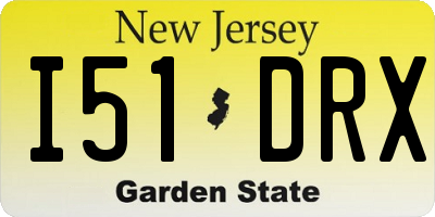 NJ license plate I51DRX