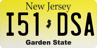 NJ license plate I51DSA