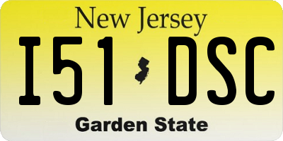 NJ license plate I51DSC