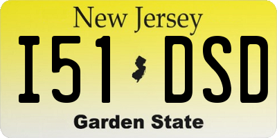 NJ license plate I51DSD
