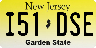 NJ license plate I51DSE