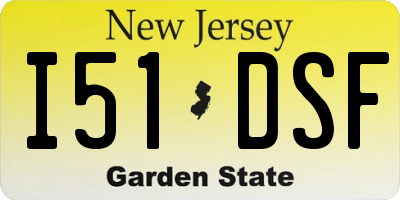 NJ license plate I51DSF
