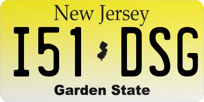 NJ license plate I51DSG
