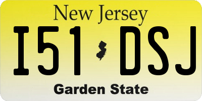 NJ license plate I51DSJ
