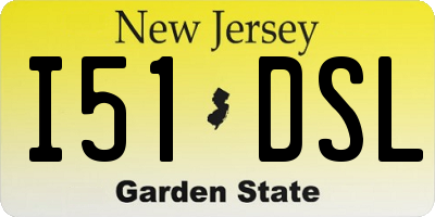 NJ license plate I51DSL