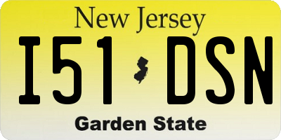 NJ license plate I51DSN