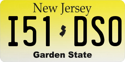 NJ license plate I51DSO