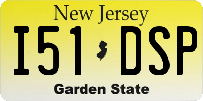 NJ license plate I51DSP