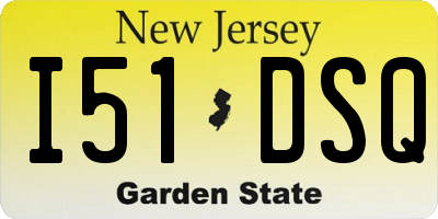 NJ license plate I51DSQ