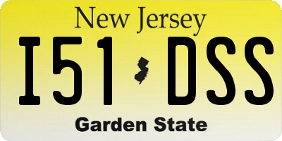 NJ license plate I51DSS