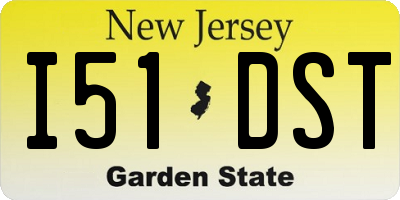 NJ license plate I51DST